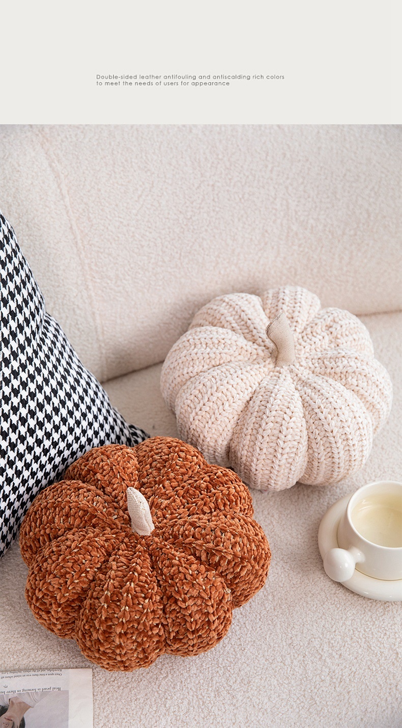 Title 9, Woven Pumpkin Pillow Nordic Cute Shaped Plush