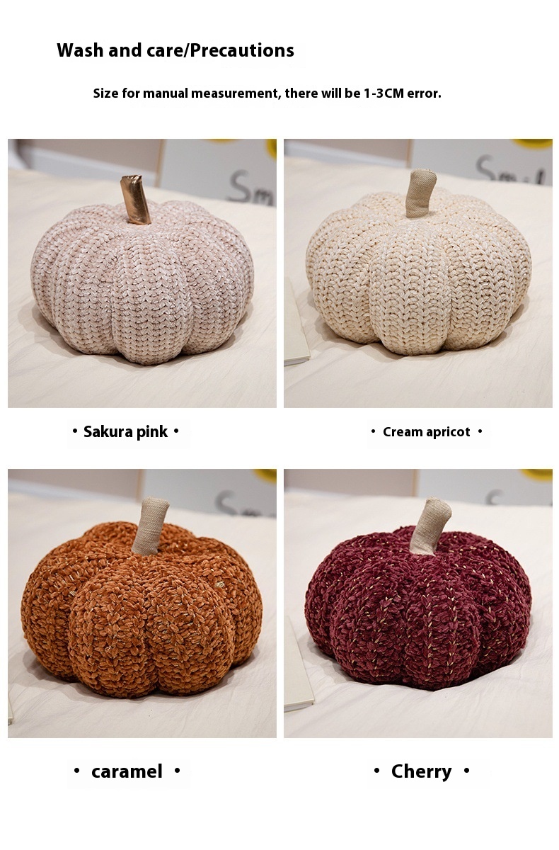 Title 10, Woven Pumpkin Pillow Nordic Cute Shaped Plush