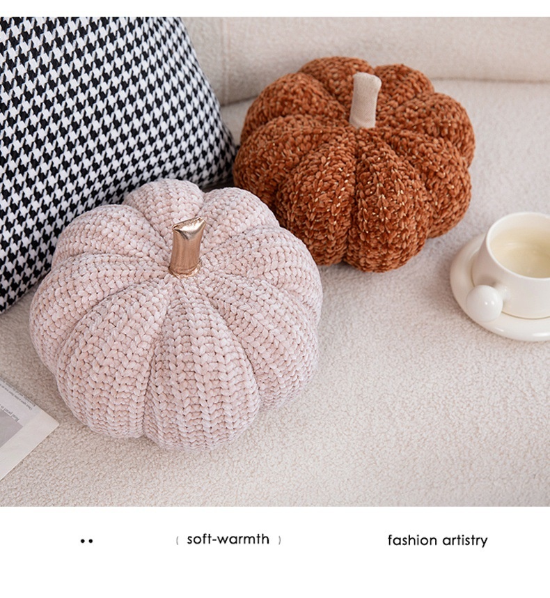 Title 13, Woven Pumpkin Pillow Nordic Cute Shaped Plush