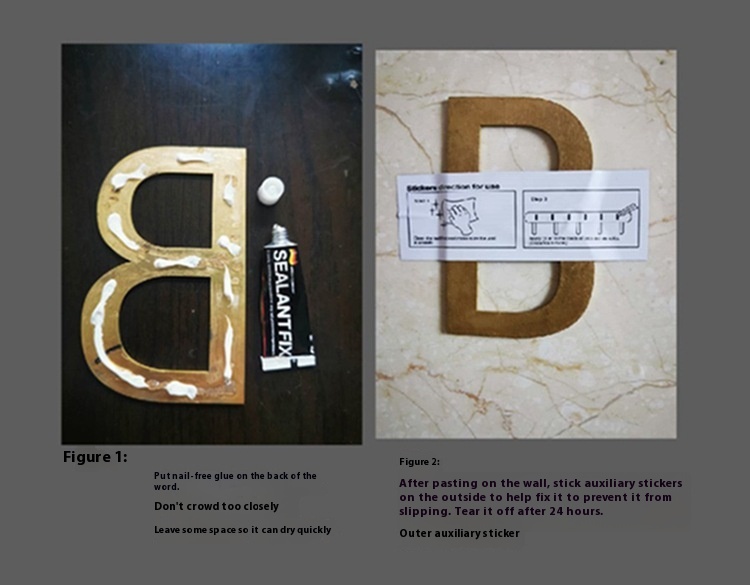 Title 3, Creative English Alphabet Nordic Metal Door Sig...