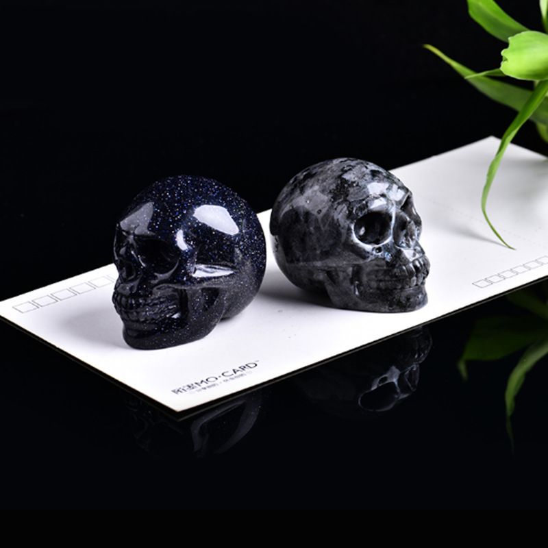 Title 2, Natural Crystal Skull Semi-precious Stone Carvi...