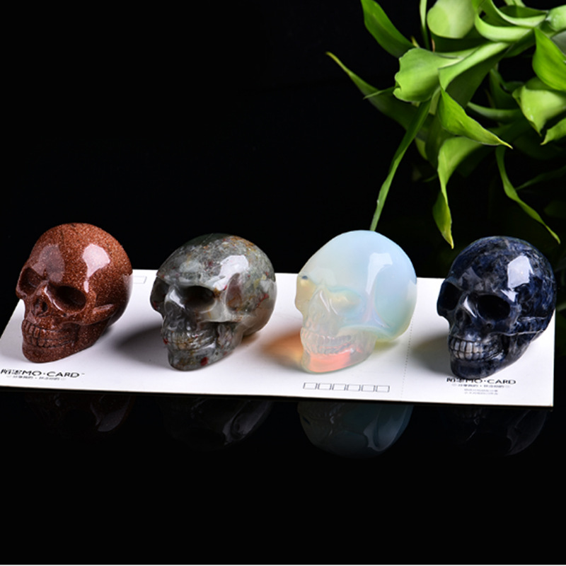 Title 3, Natural Crystal Skull Semi-precious Stone Carvi...