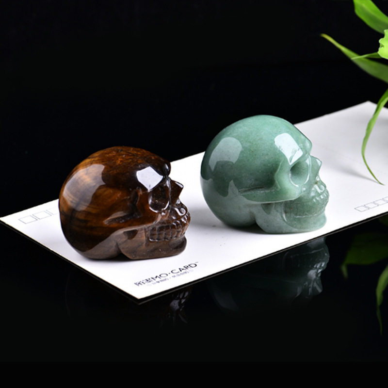 Title 5, Natural Crystal Skull Semi-precious Stone Carvi...