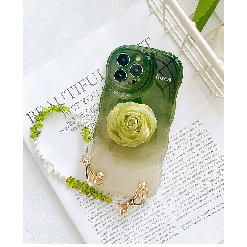 Title 3, Gradient Avocado Green Natural Gravel Phone Case