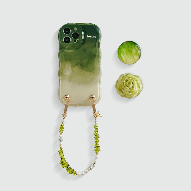 Title 5, Gradient Avocado Green Natural Gravel Phone Case