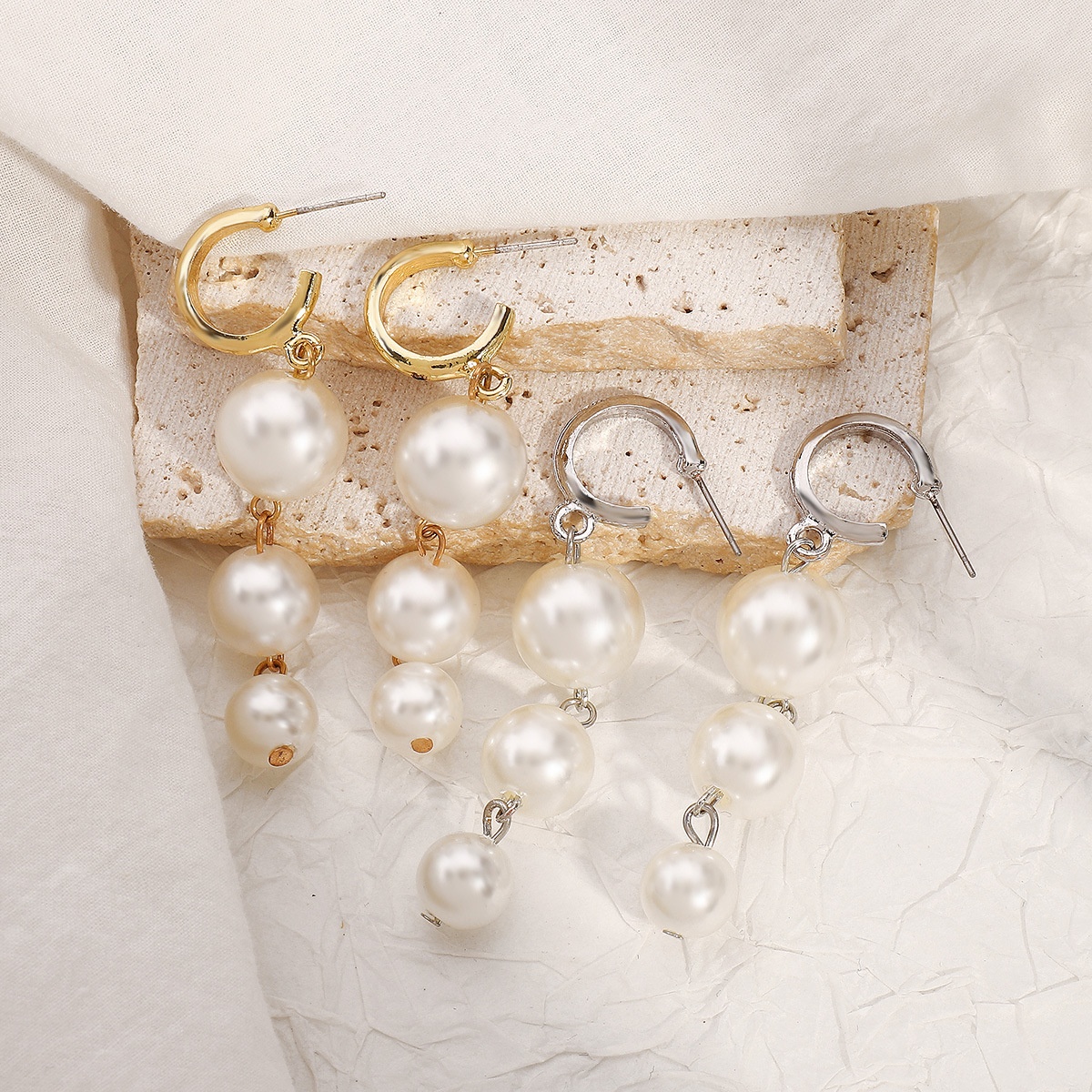 Title 2, Cross-border Pearl Long Fringe Earrings Women