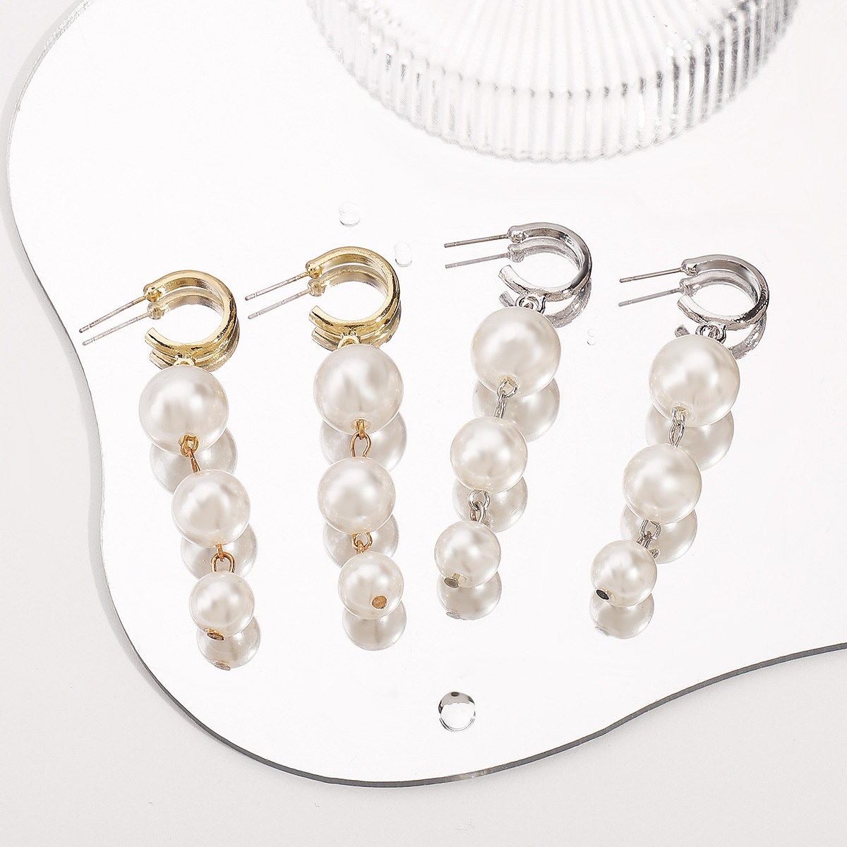 Title 6, Cross-border Pearl Long Fringe Earrings Women