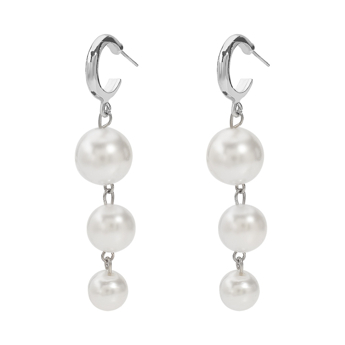 Title 7, Cross-border Pearl Long Fringe Earrings Women