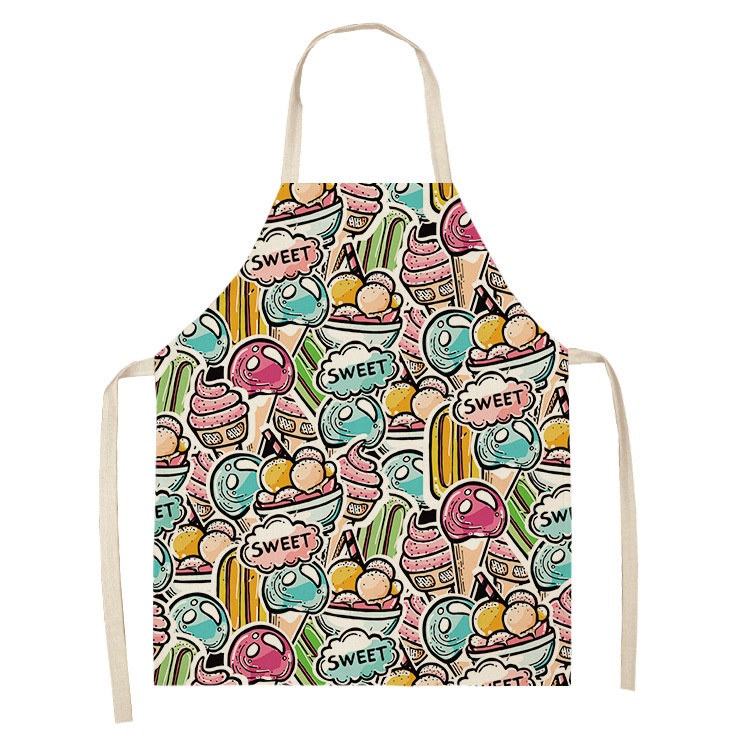 Title 4, Kitchen Oil Proof Creative Ice Cream Printed Apron