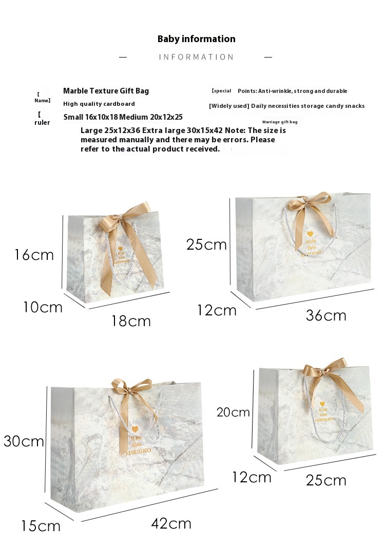 Title 1, Ins Style Gift Bag Marbling for elegant present...