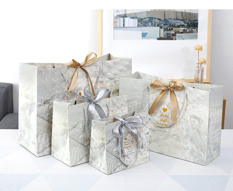 Title 3, Ins Style Gift Bag Marbling for elegant present...