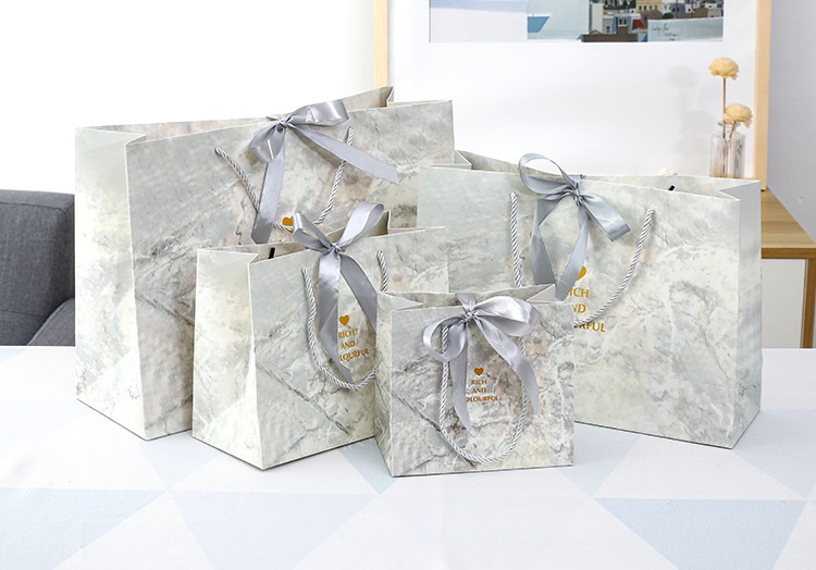 Title 4, Ins Style Gift Bag Marbling for elegant present...