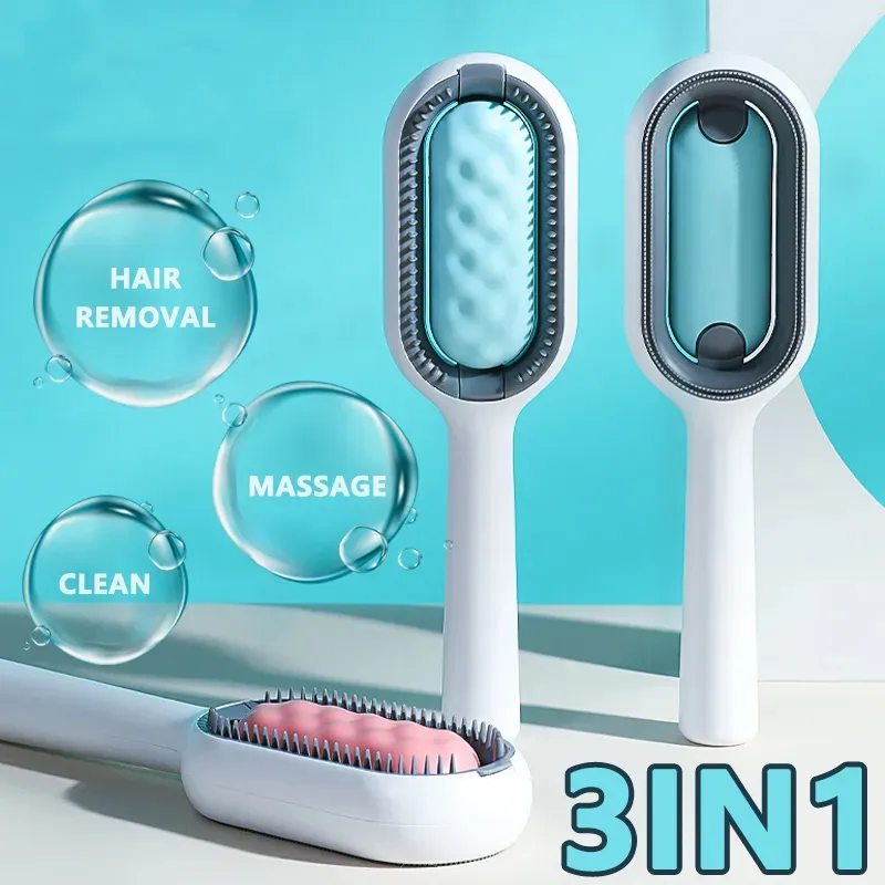 Cat Hair Brush With Water, Sticky Brush For Cats, 4 In-1 Cat Grooming Brush Creative Update Cat Dog Grooming Comb With Water Tank Double-Sided Hair Removal Brush Kitten Pet Supplies Accessories – image 2