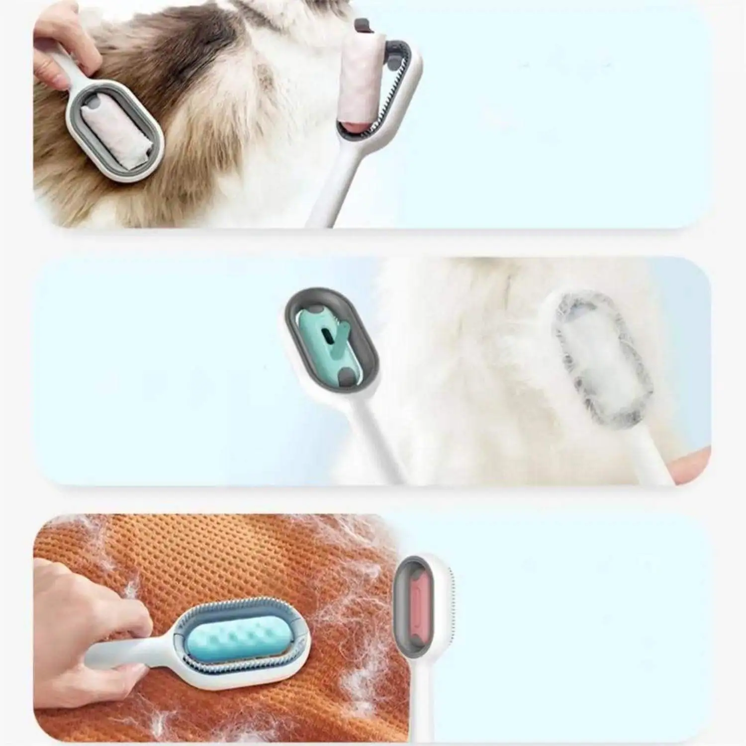 Cat Hair Brush With Water, Sticky Brush For Cats, 4 In-1 Cat Grooming Brush Creative Update Cat Dog Grooming Comb With Water Tank Double-Sided Hair Removal Brush Kitten Pet Supplies Accessories – image 10