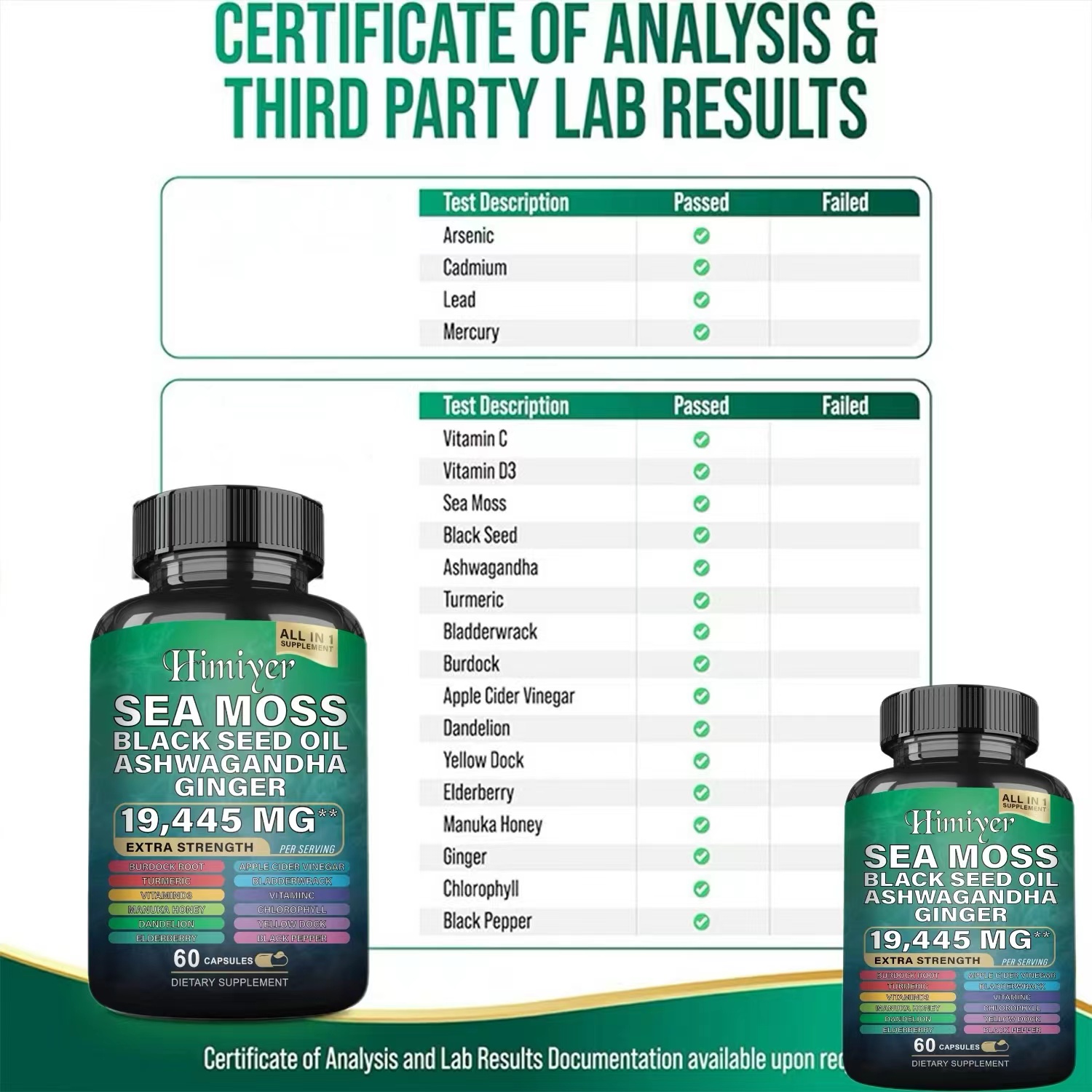 Herbal Immune Support Supplement With Sea Moss. Introducing our revolutionary MagicMoss Formula, a comprehensive combination of Sea Moss Pills, Black Seed Oil Pills, Ashwagandha, Bladderwrack, and Burdock Root Capsules, enriched with over 12 potent ingred