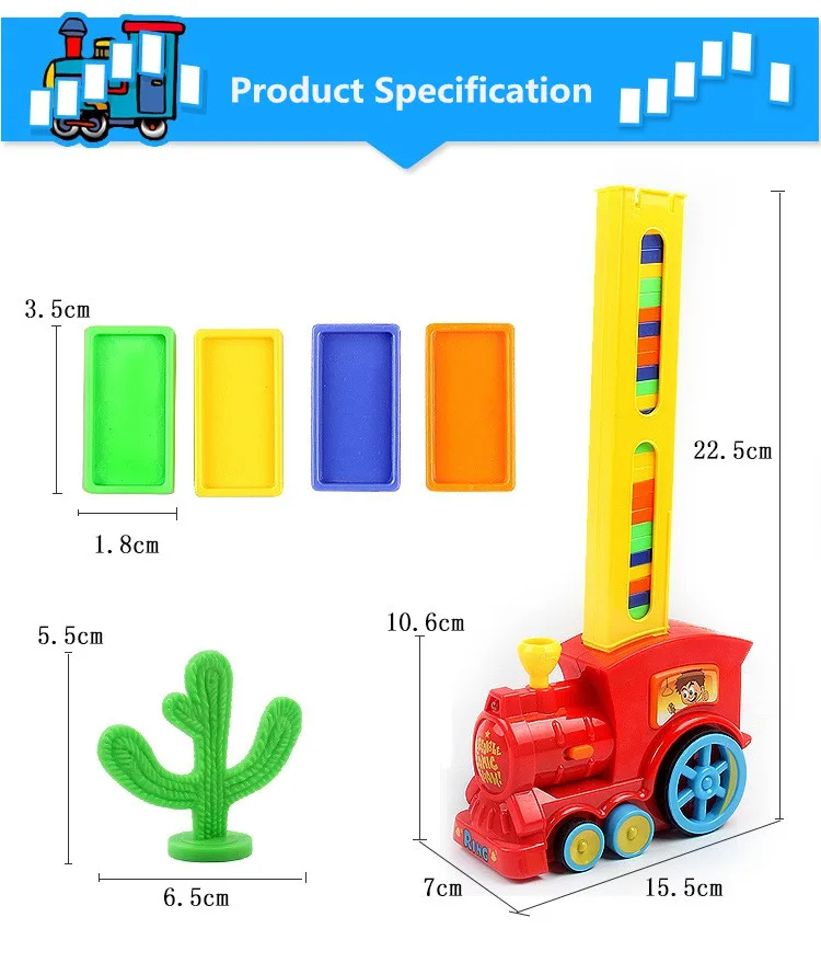 Title 11, Çocuklar için şeffaf Domino Oyuncak Tren Otomat...