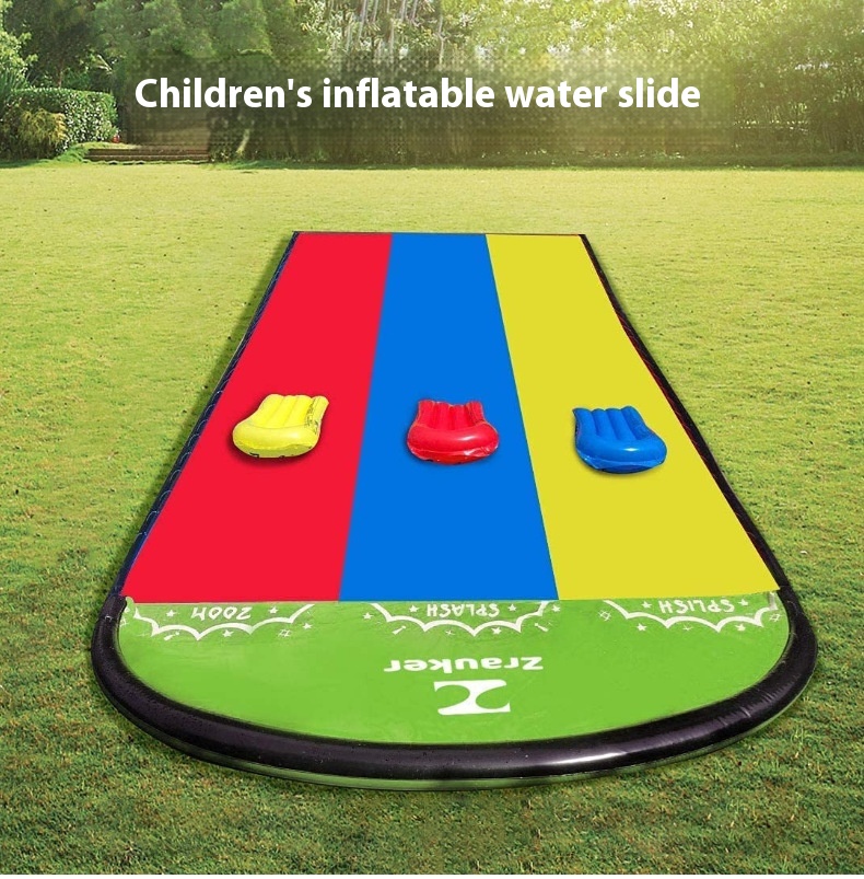 Title 2, Childrens Lawn Double Water Slide Inflatable W...