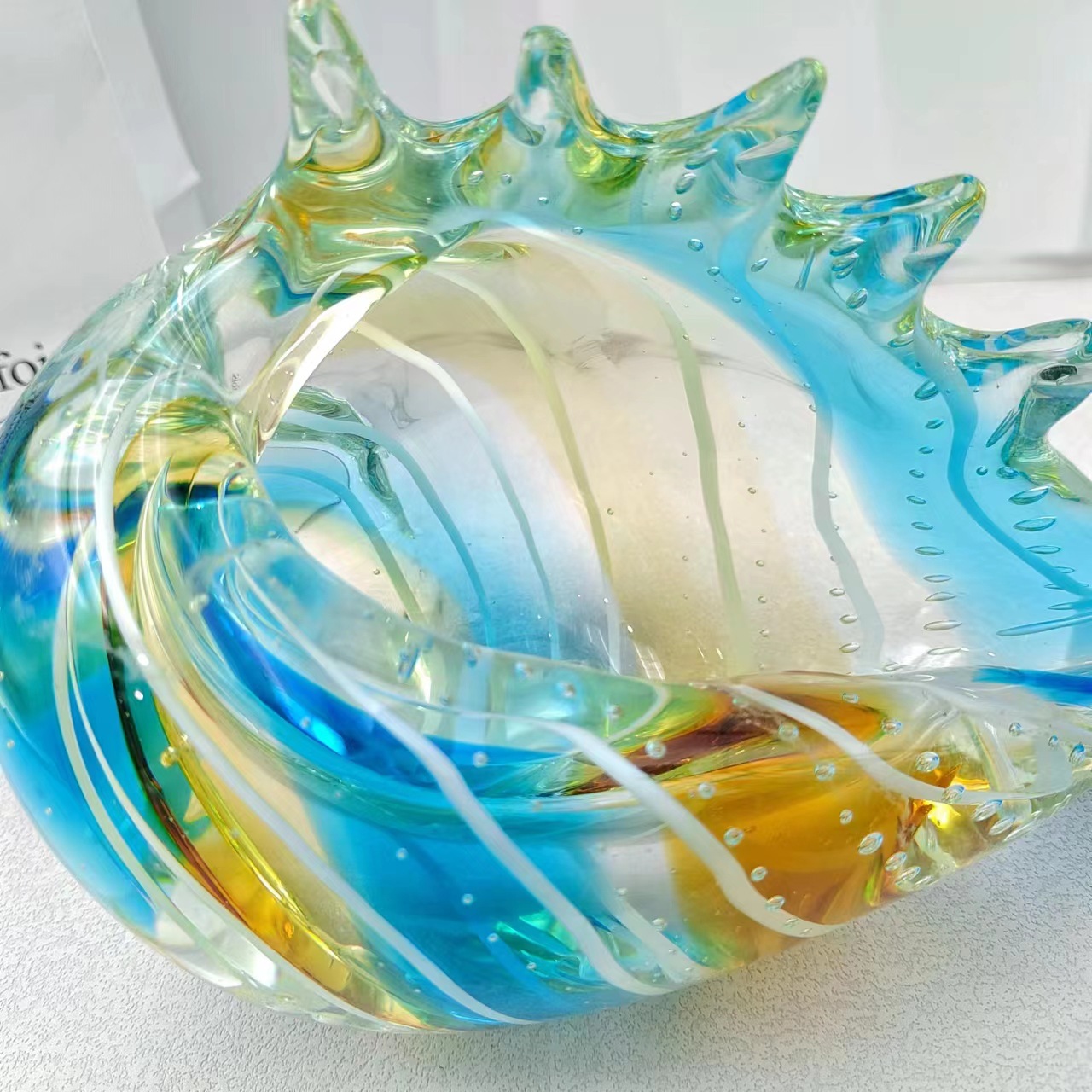 Title 4, Light Luxury Art Colored Glaze Colorful Conch D...