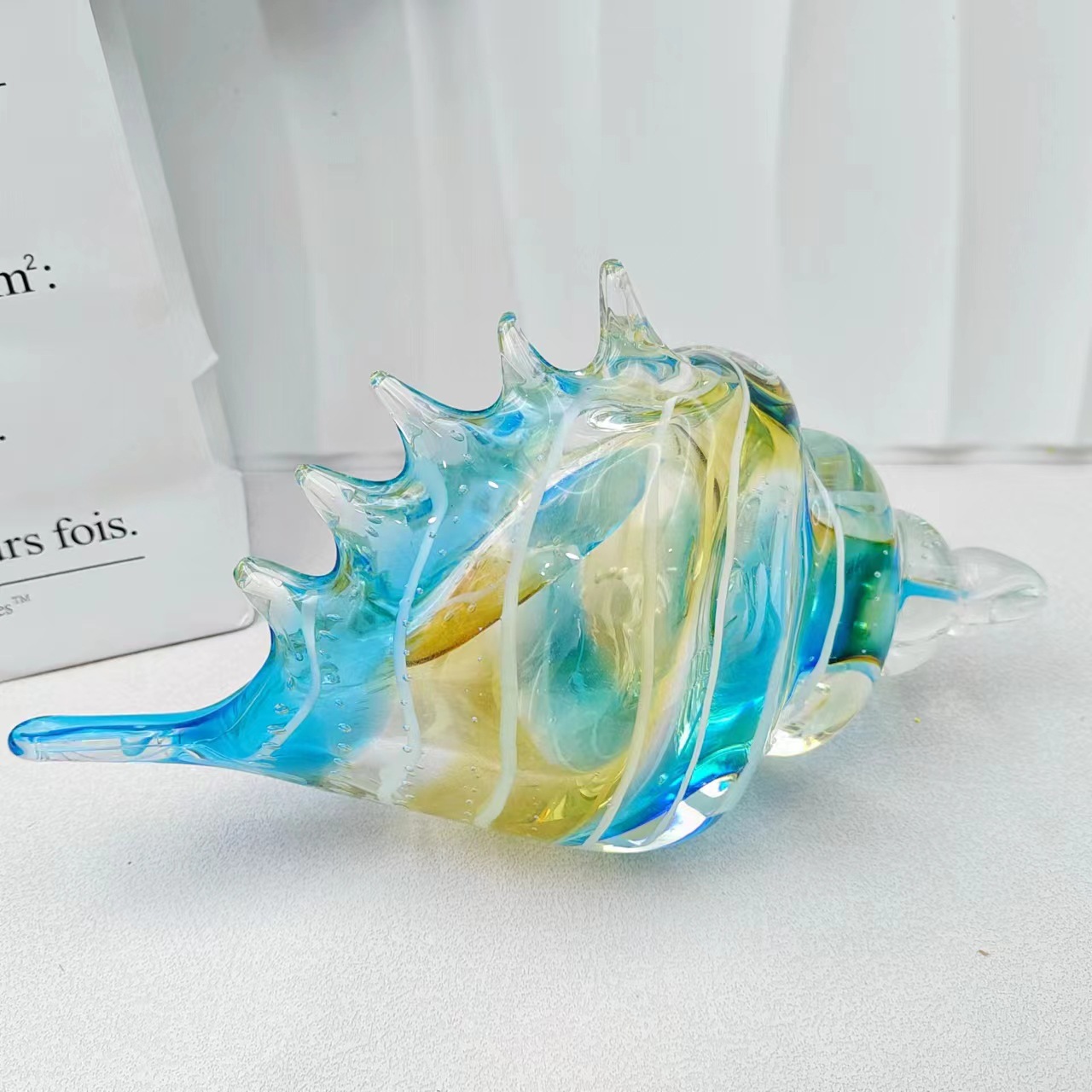 Title 6, Light Luxury Art Colored Glaze Colorful Conch D...