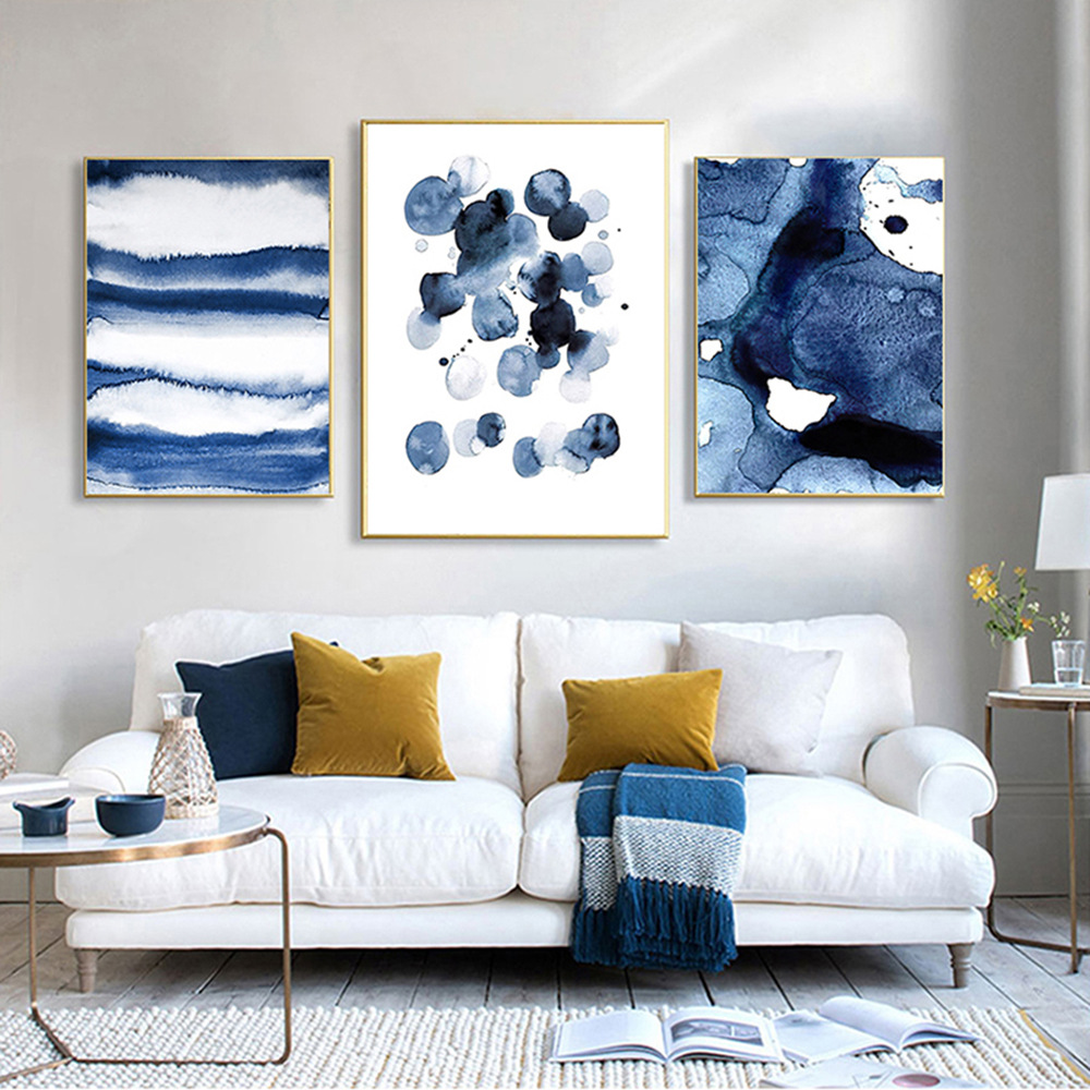 Title 7, Abstract Pattern Blue Spot Sofa Background Wall...