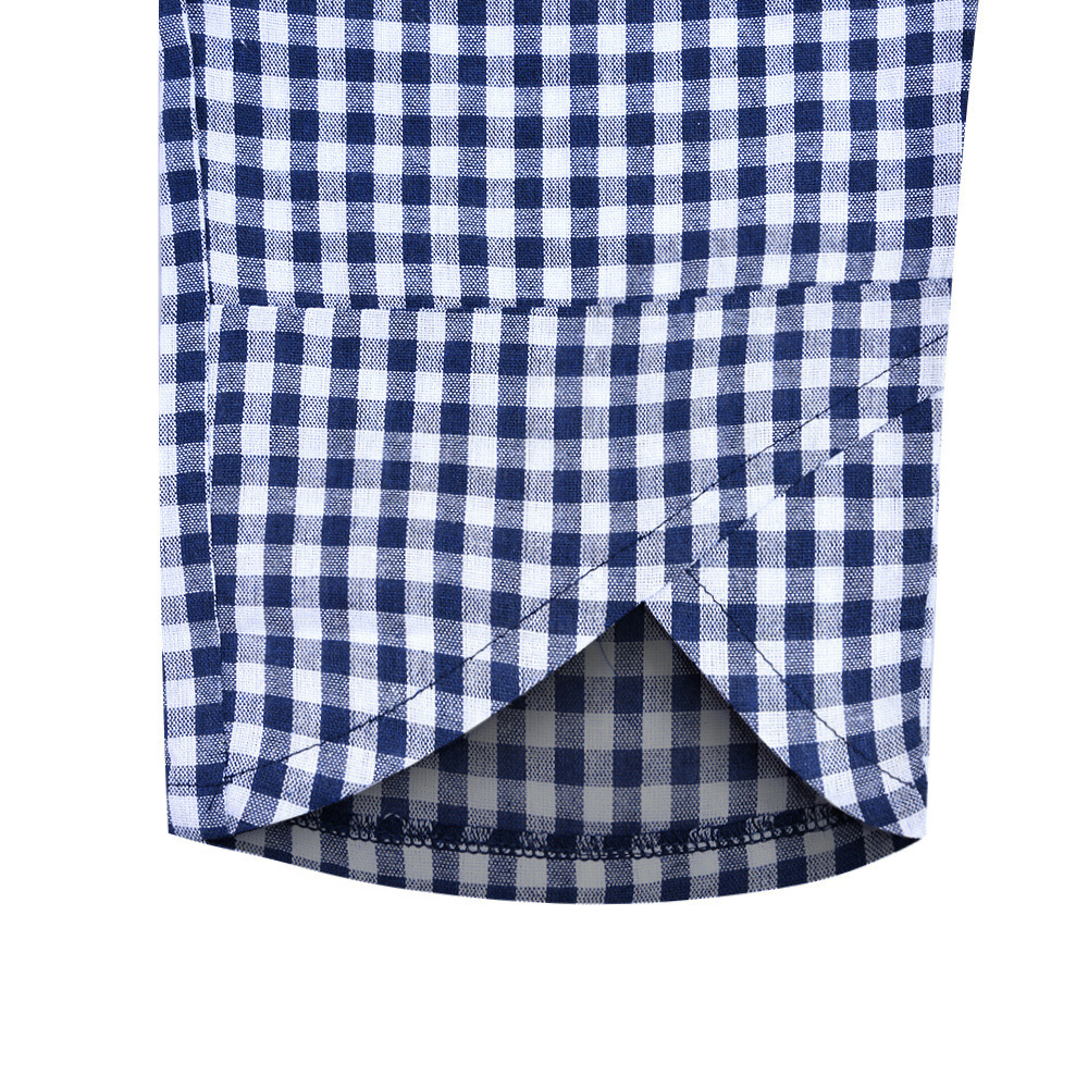 Cropped Pants With Checkered Panels For Versatility Blue - Shop at LoveMi