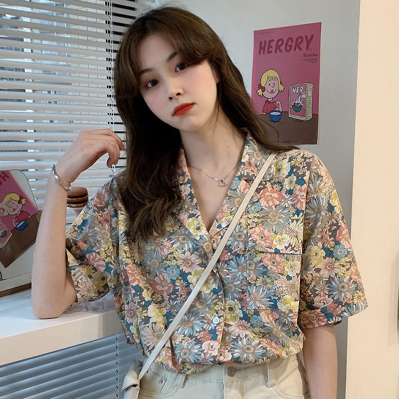 Floral Women's New Short-sleeved Retro Shirt