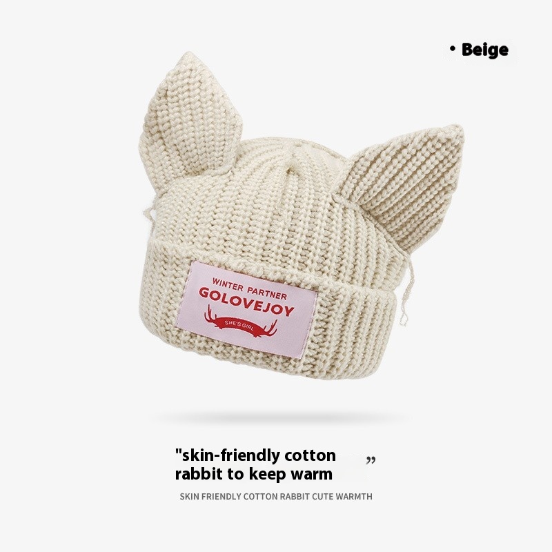 Title 1, Cat Ear Warm And Simple Big Head Circumference Hat