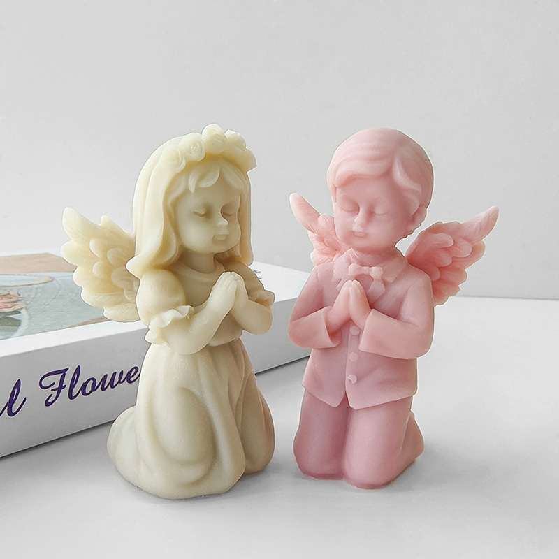 Title 4, Prayer Angel Aromatherapy Candle Silicone Mold ...