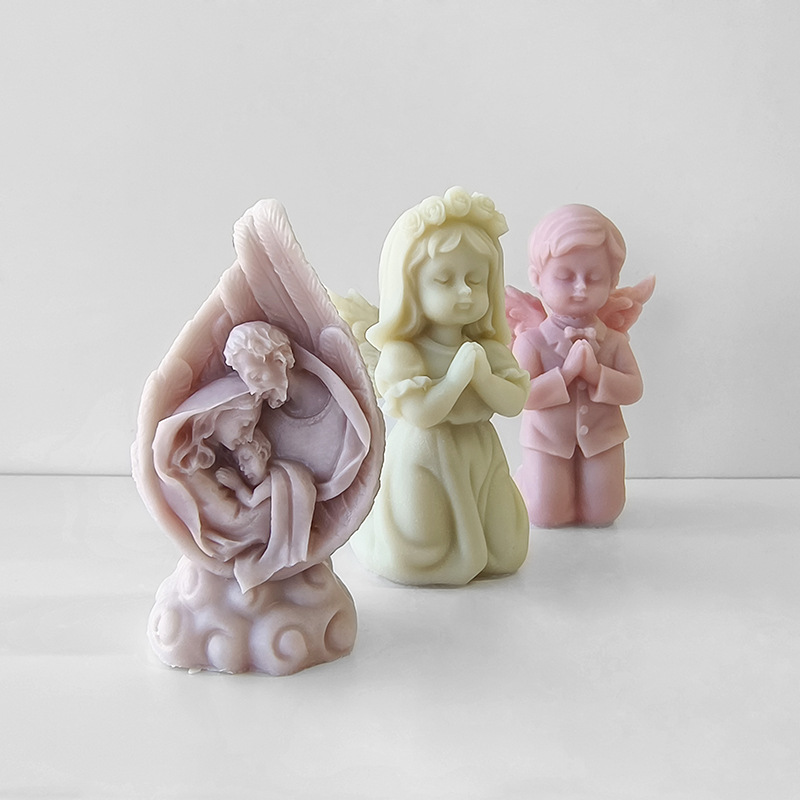 Title 5, Prayer Angel Aromatherapy Candle Silicone Mold ...