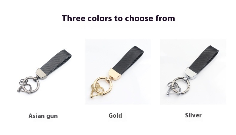 Title 2, Carbon Fiber Pattern Car Anti-lost Leather Key ...