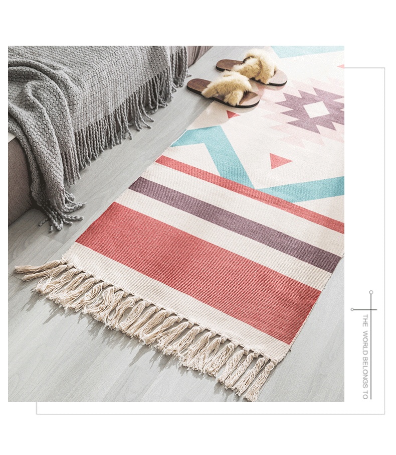 Title 1, Imitation Cotton And Linen Tassel Woven Floor M...