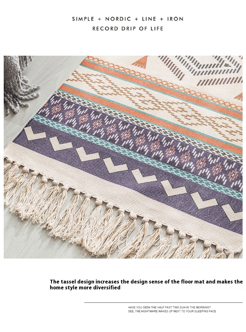 Title 11, Imitation Cotton And Linen Tassel Woven Floor M...