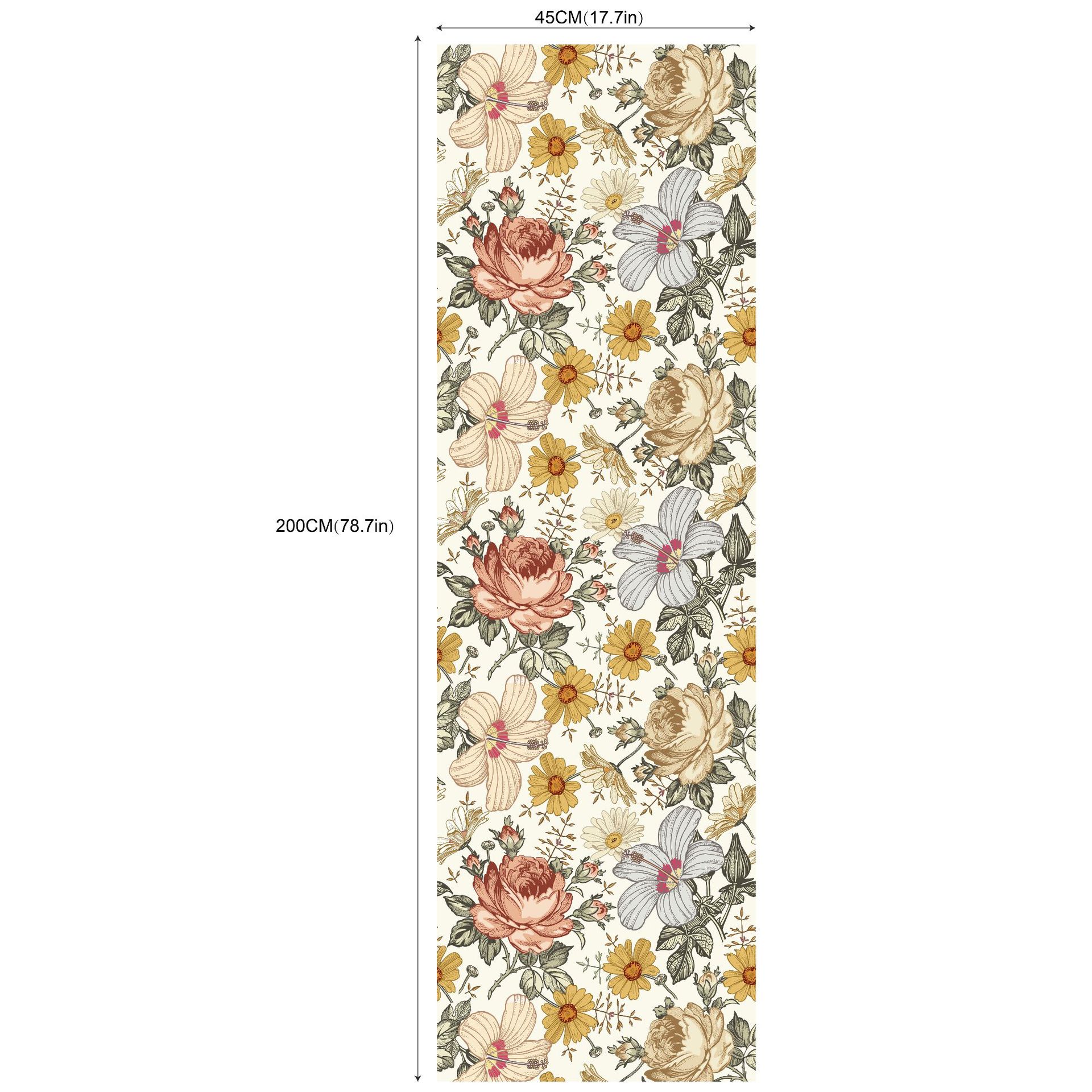 Title 3, Retro Floral Self-adhesive Bohemian Wallpaper