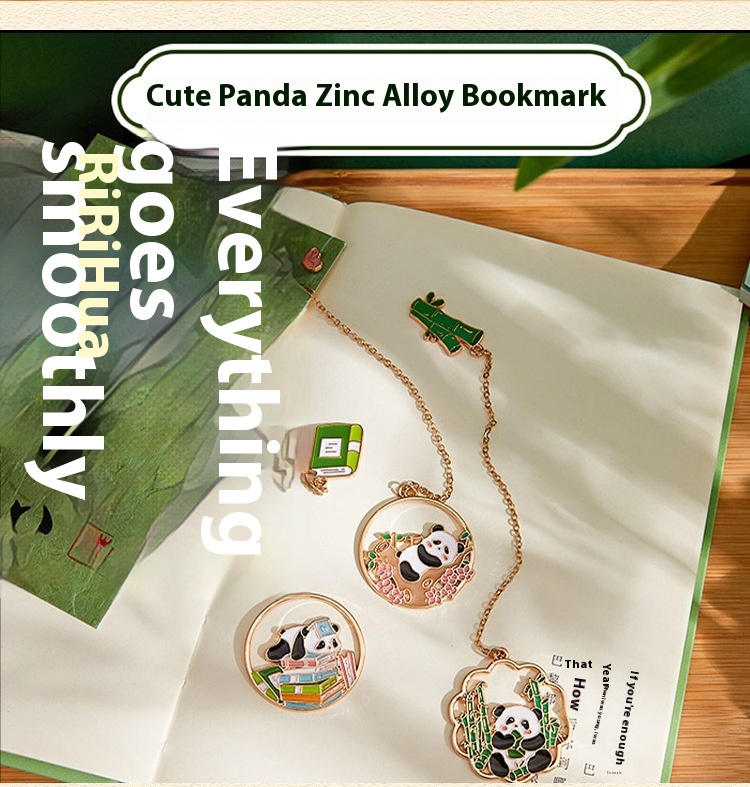 Title 9, Metal Creativity Bookmark Cute Panda Pendant