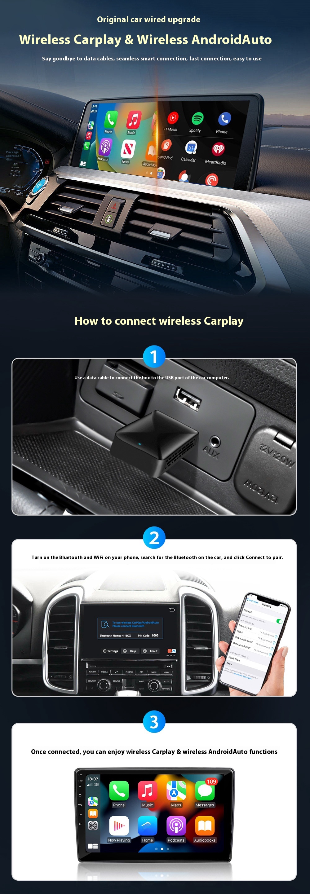 Title 5, Wireless CarPlay Adapter Transforms Wired CarPl...