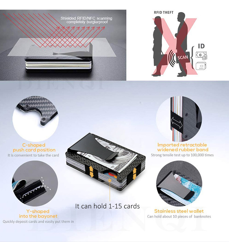 Title 5, Carbon Fiber Package Wallet Multi-functional Me...