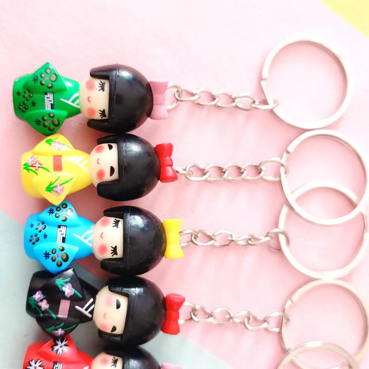 Title 2, Cartoon Japanese Kimono Doll Keychain Pendant