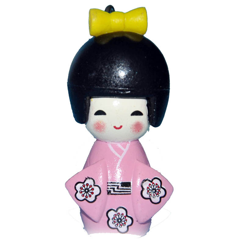 Title 3, Cartoon Japanese Kimono Doll Keychain Pendant