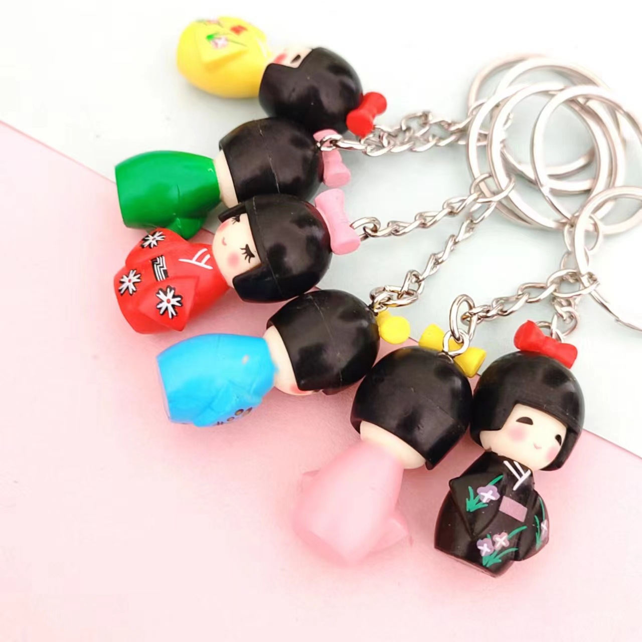 Title 6, Cartoon Japanese Kimono Doll Keychain Pendant