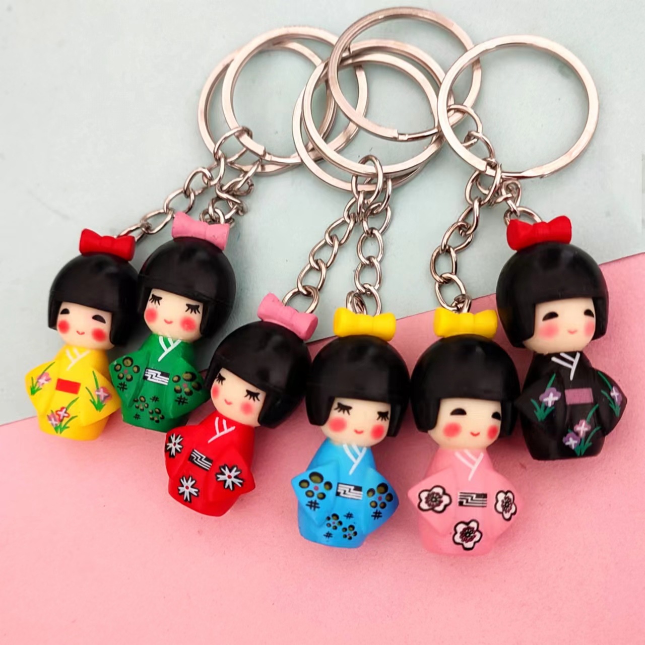 Title 7, Cartoon Japanese Kimono Doll Keychain Pendant