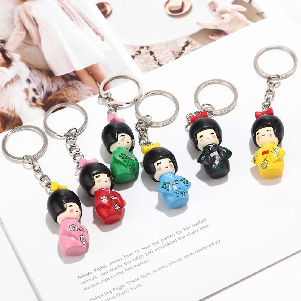 Title 8, Cartoon Japanese Kimono Doll Keychain Pendant