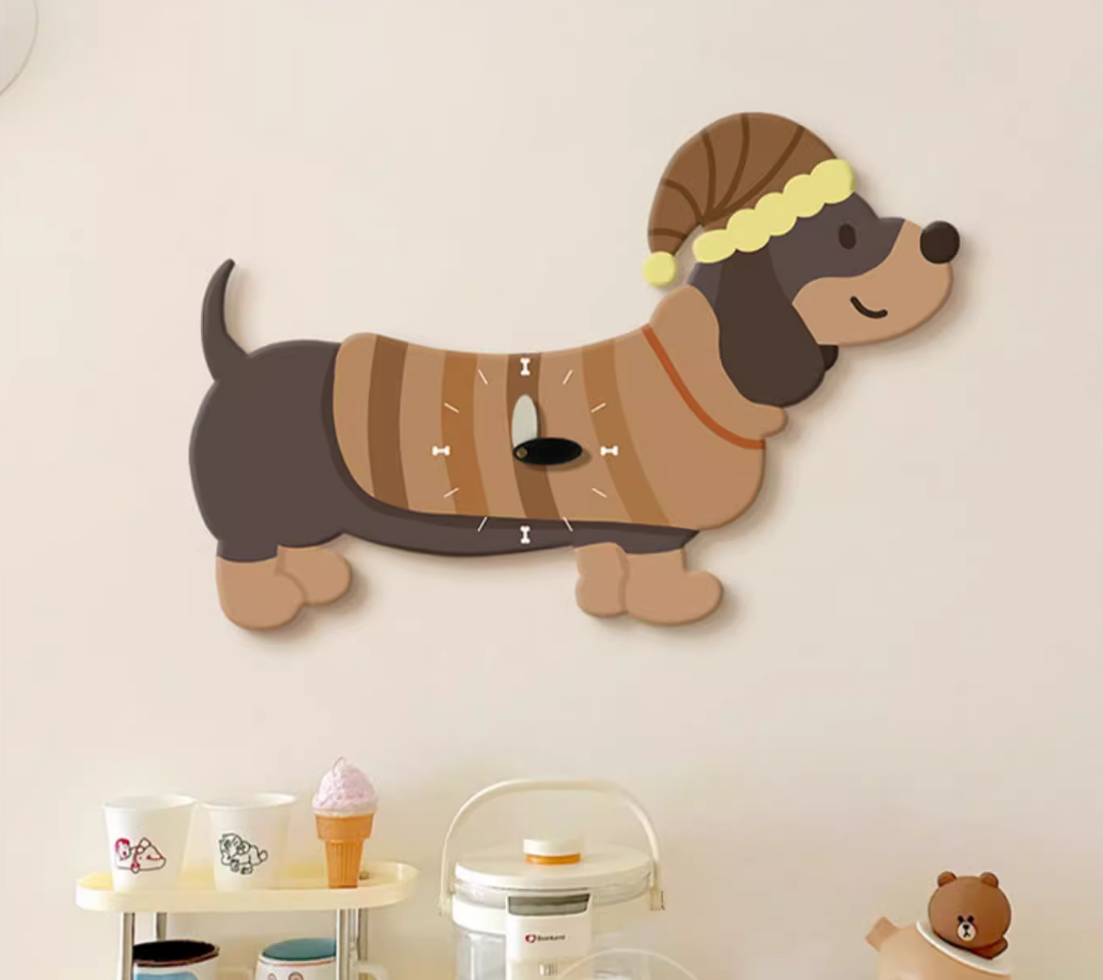 Title 4, Sausage Puppy Living Room Clock Hanging Painting