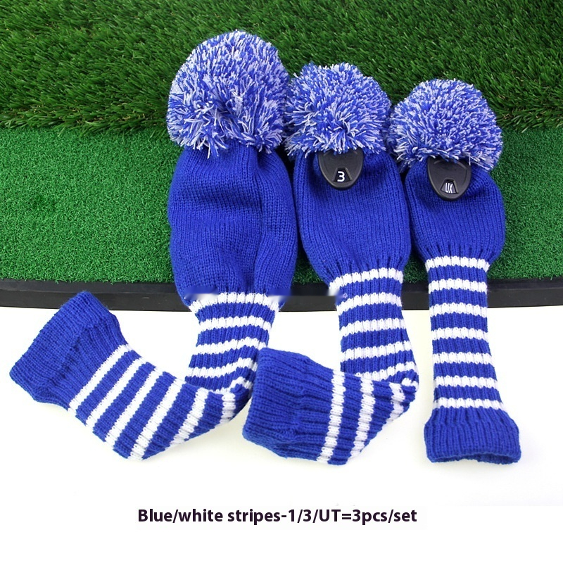 Title 4, Golf Striped Wool Wooden Pole Sets Knitted