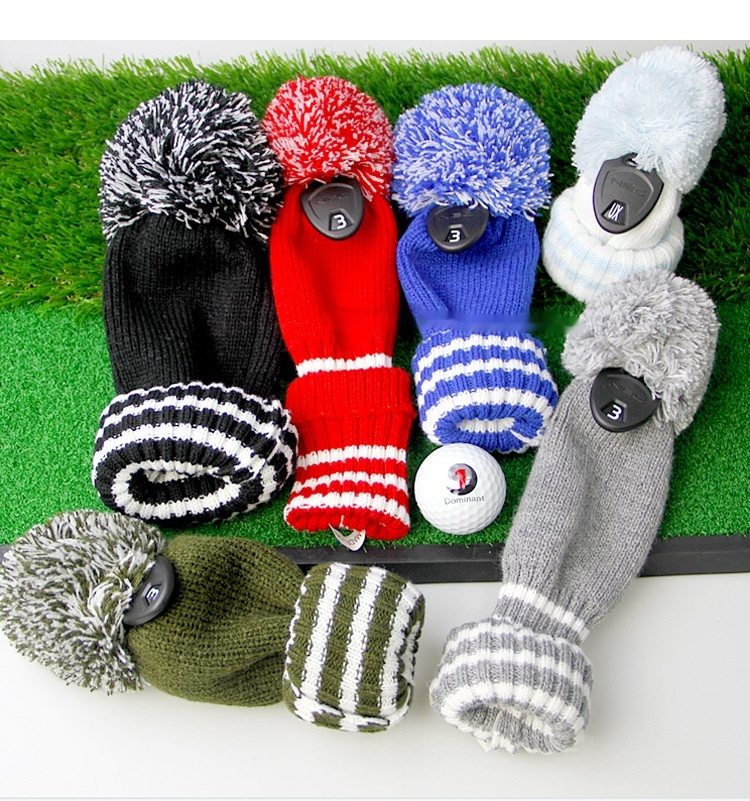 Title 8, Golf Striped Wool Wooden Pole Sets Knitted