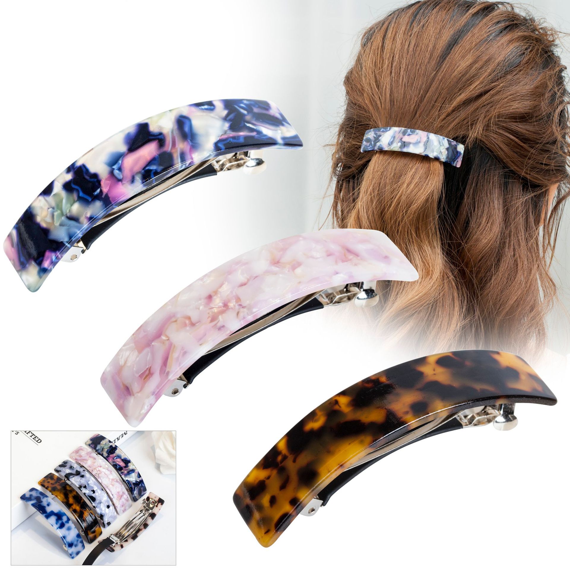 Title 2, Simple Leopard Print Acetic Acid Spring Hairpin