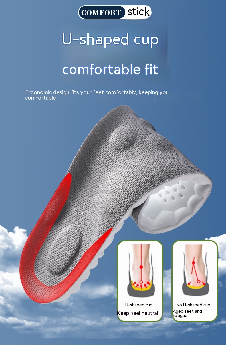 Title 5, 4D Cloud Technology Pu Massage Instep Insole Hi...