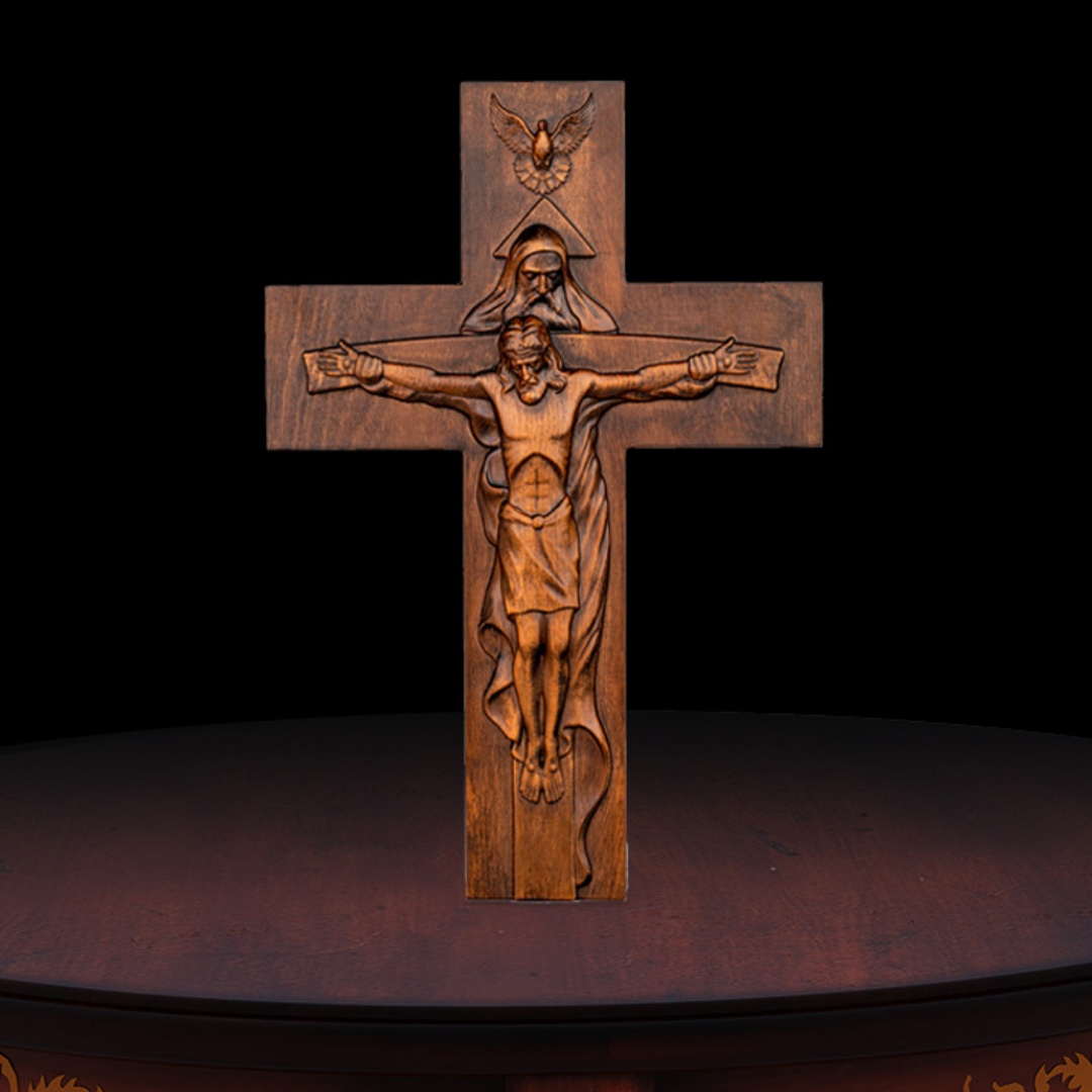 Title 5, Trinity Wood Carving Cross Crafts Home Wall-hun...