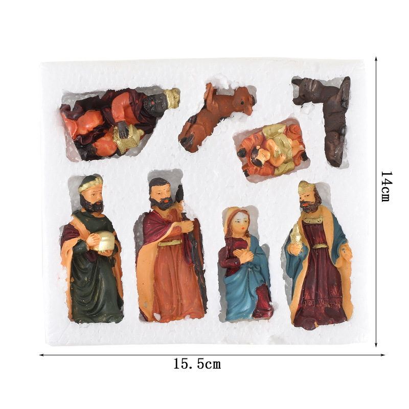 Title 3, Jesus Manger Decoration 8-piece Religious Chris...