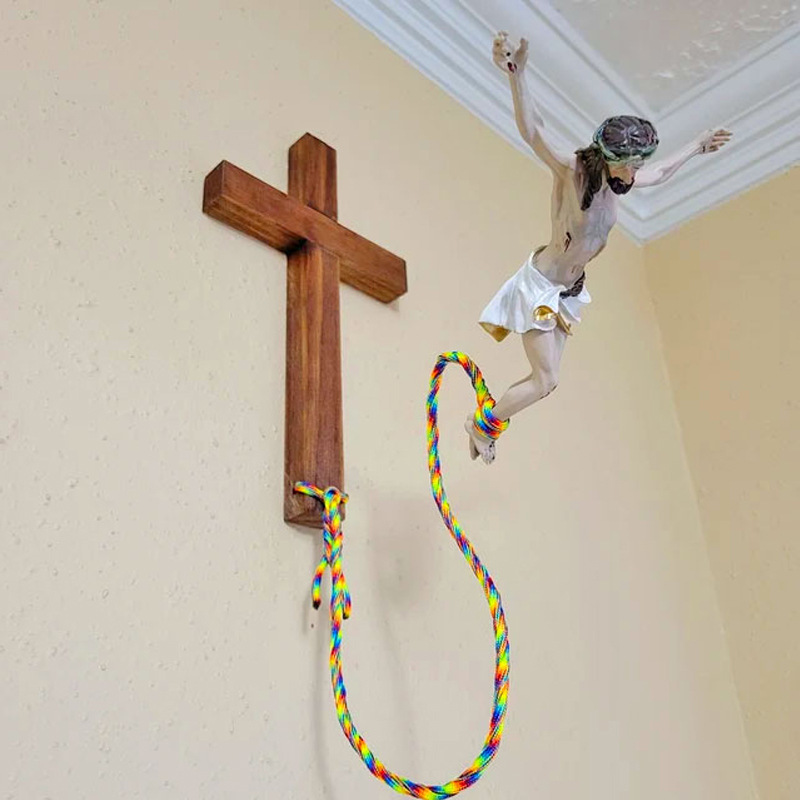 Title 8, Easter Decorative Creative Bungee Jumping Jesus...