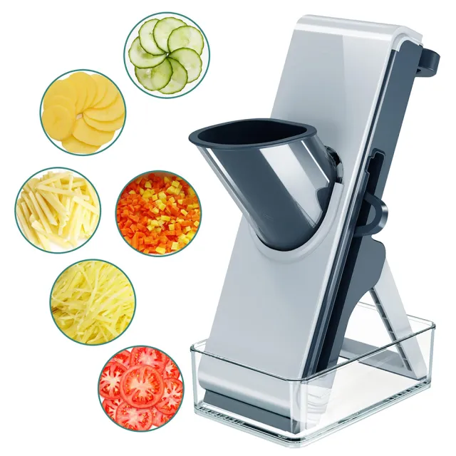 Mandoline Food Slicer Adjustable 3 In 1 Slicer For Kitchen Food Chopper Safe Multi Functional Vegetable Cutter Fast Meal Prep Grey - Shop at LoveMi